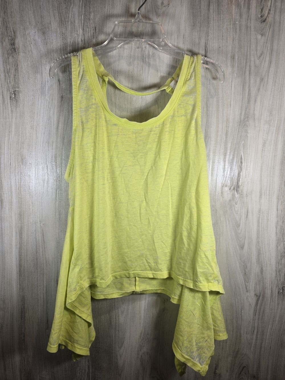 Nicki Minaj Neon Yellow Sleeveless Asymmetric Tank Top
